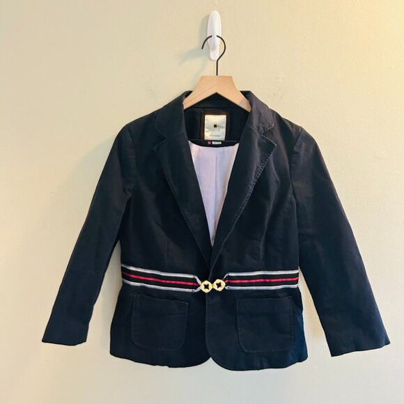 elevenses Jackets & Blazers - Elevenses First Mate Blazer Womens Size 8 Navy Anthropologie Nautical Military